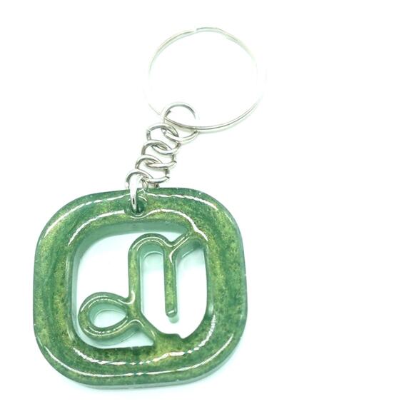 Mystic Olive Green ZODIAC Charm Keychain - Picture 8 of 8
